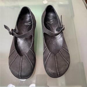 Dansko Black Mary Jane Leather Flats
